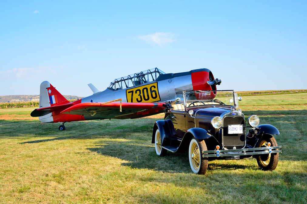 A Harvard trainer and  Model A Ford Picture by Gary McCrystal